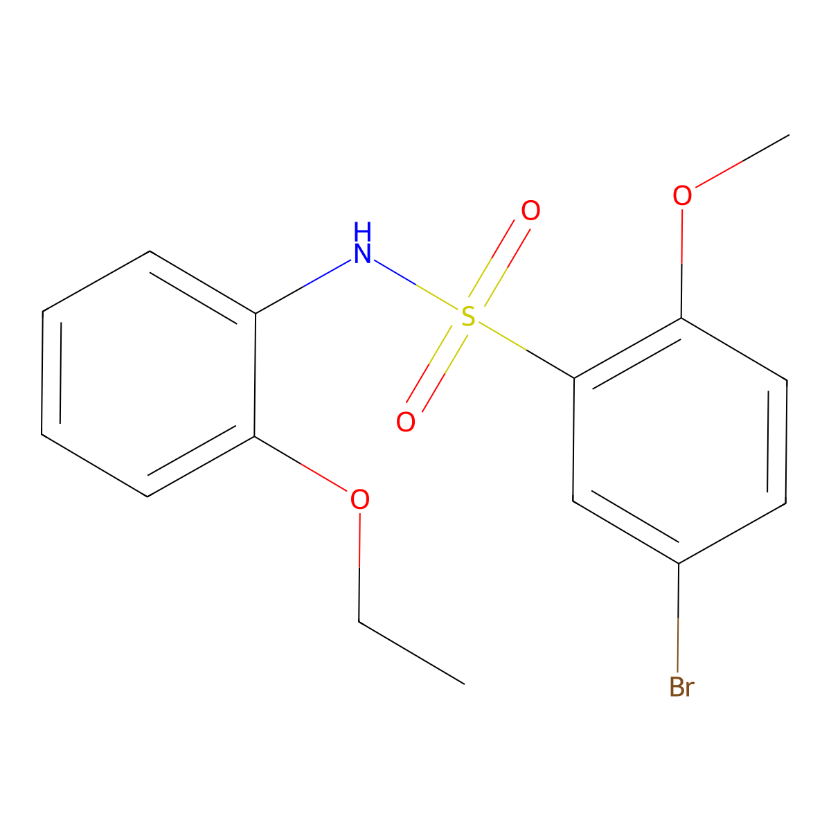 5-bromo-N-(2-ethoxyphenyl)-2-methoxybenzenesulfonamide molecular structure, CAS 428502-04-9