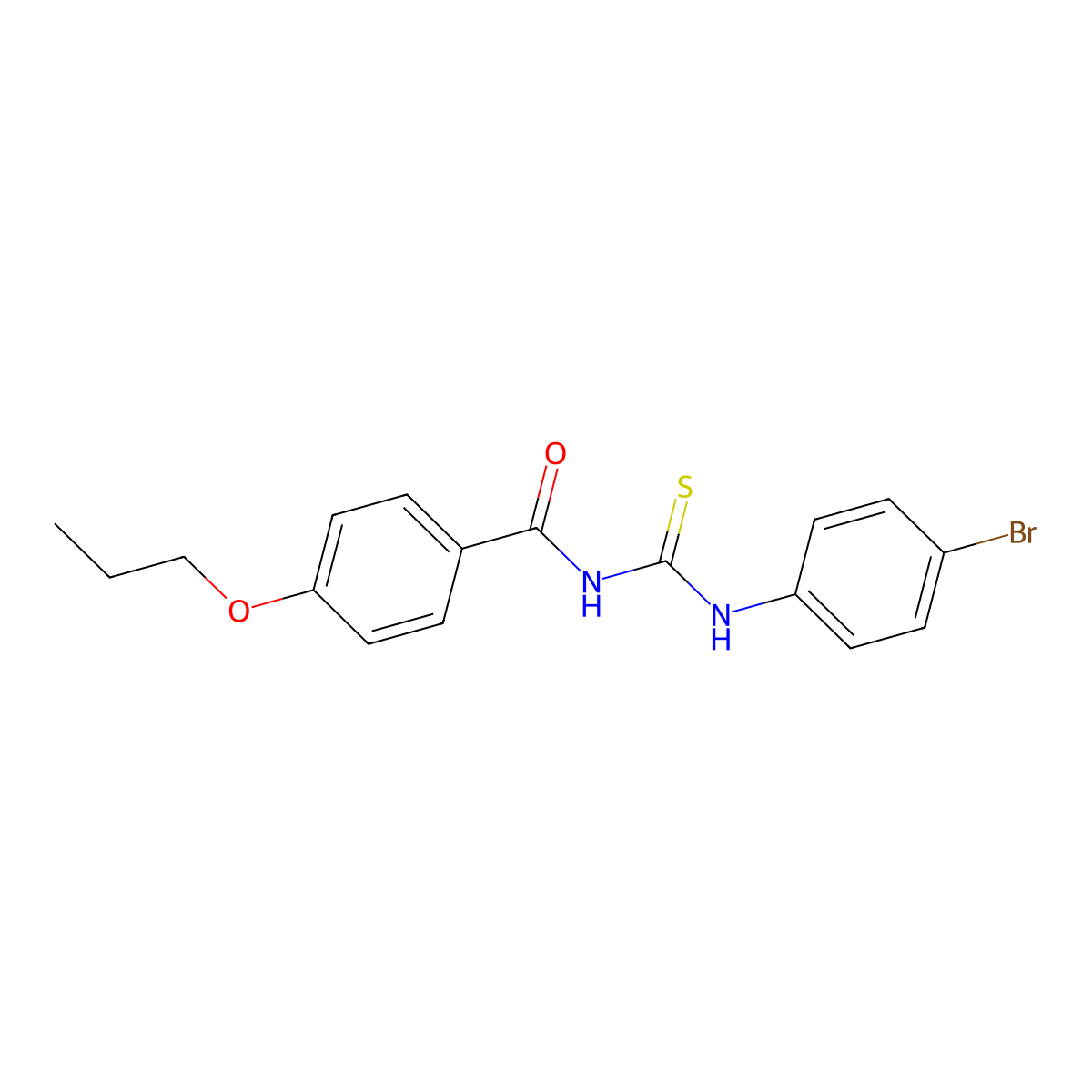 N-[(4-bromophenyl)carbamothioyl]-4-propoxybenzamide molecular structure, CAS 428502-07-2