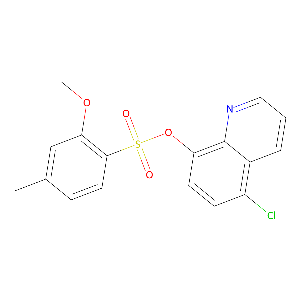 5-Chloro-8-quinolyl 2-methoxy-4-methylbenzenesulfonate molecular structure, CAS 428502-08-3