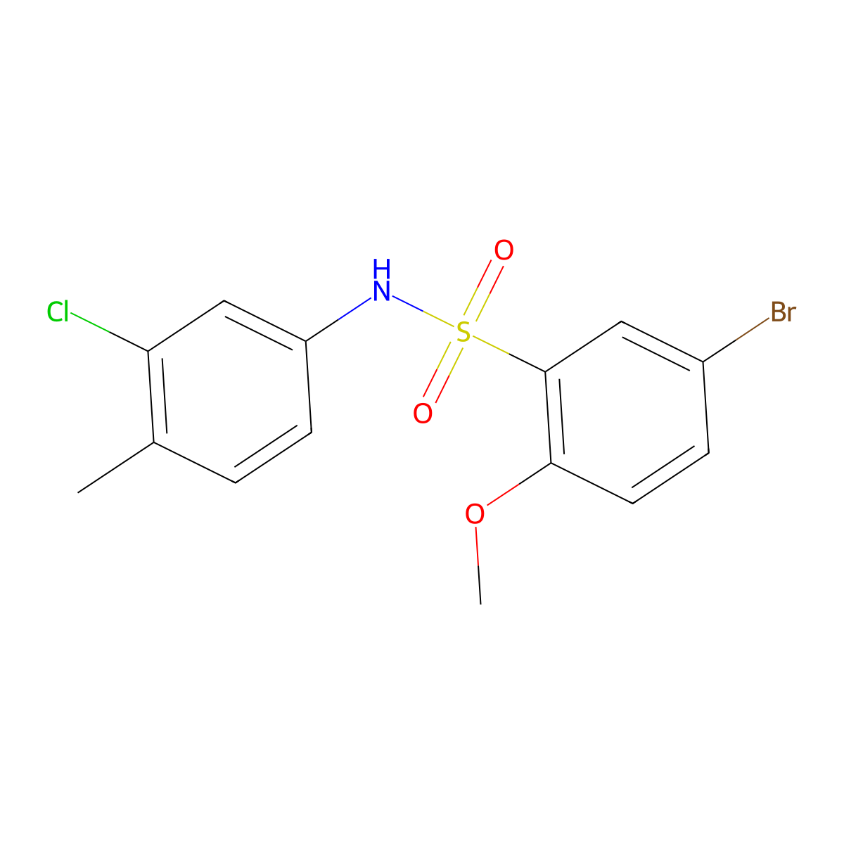 [(5-Bromo-2-methoxyphenyl)sulfonyl](3-chloro-4-methylphenyl)amine molecular structure, CAS 428502-14-1