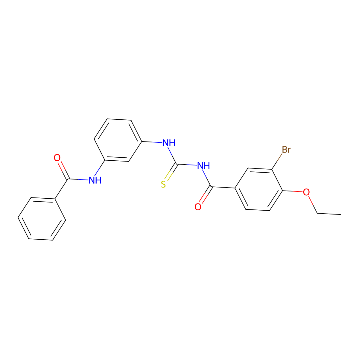 N-[(3-benzamidophenyl)carbamothioyl]-3-bromo-4-ethoxybenzamide molecular structure, CAS 428502-16-3
