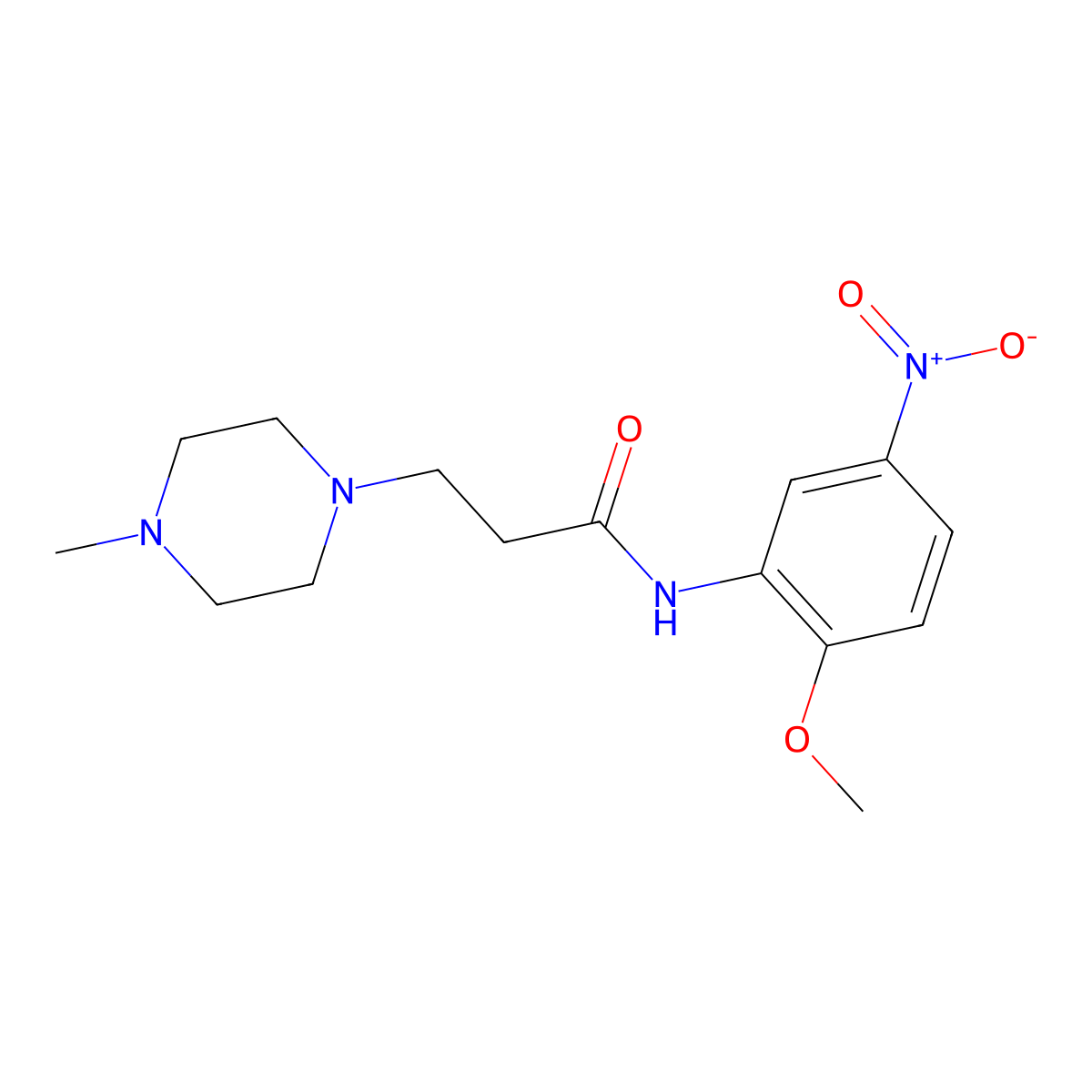 N-(2-methoxy-5-nitrophenyl)-3-(4-methylpiperazin-1-yl)propanamide molecular structure, CAS 428502-39-0