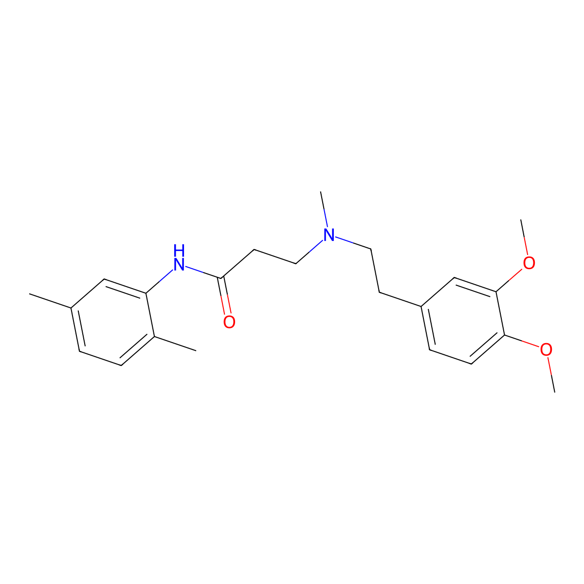 3-[2-(3,4-dimethoxyphenyl)ethyl-methylamino]-N-(2,5-dimethylphenyl)propanamide molecular structure, CAS 428502-45-8