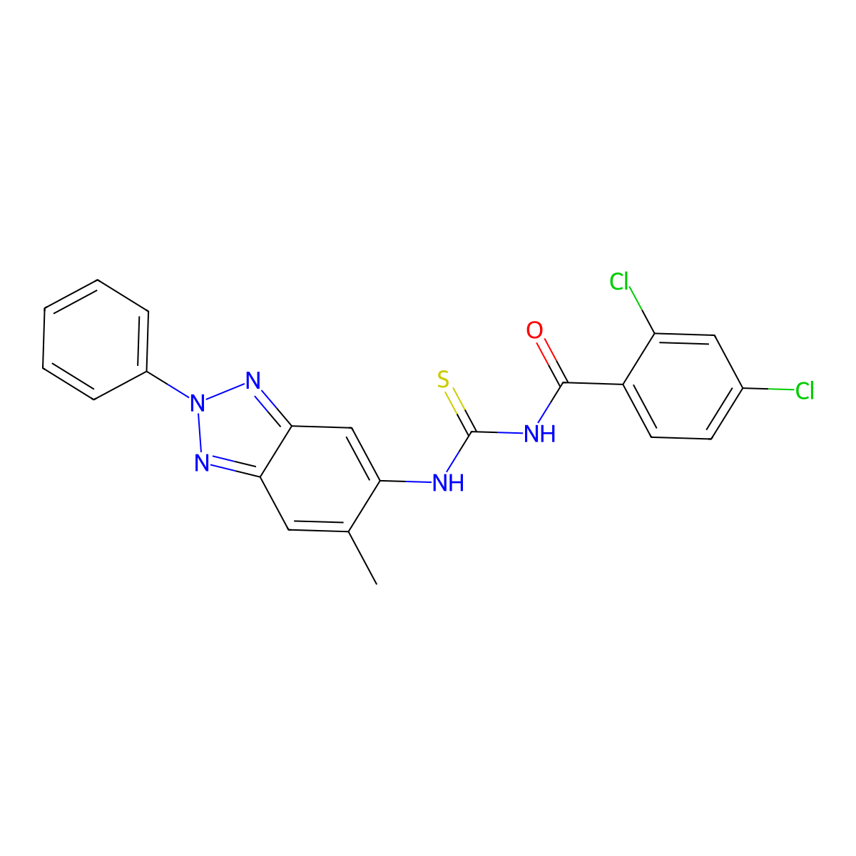 2,4-dichloro-N-[(6-methyl-2-phenylbenzotriazol-5-yl)carbamothioyl]benzamide molecular structure, CAS 428502-59-4