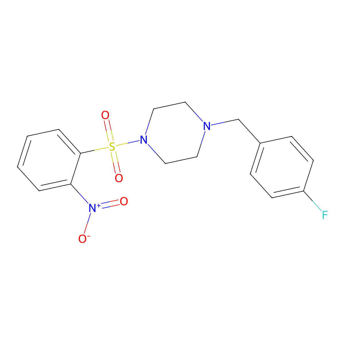 1-[(4-Fluorophenyl)methyl]-4-(2-nitrophenyl)sulfonylpiperazine molecular structure, CAS 428502-61-8