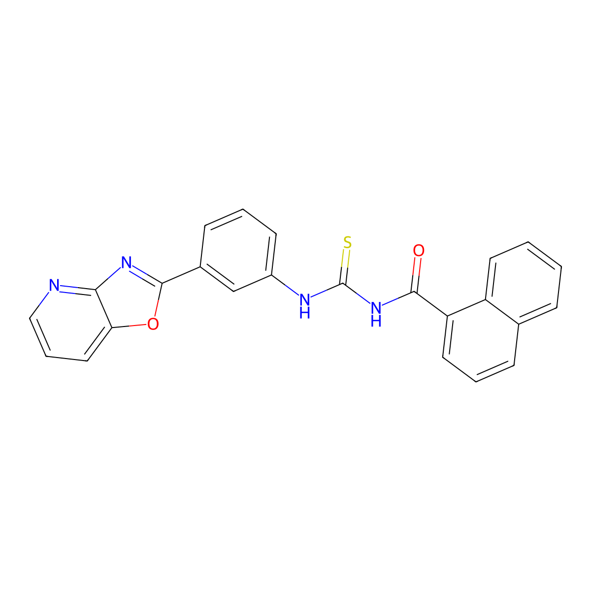N-[[3-([1,3]oxazolo[4,5-b]pyridin-2-yl)phenyl]carbamothioyl]naphthalene-1-carboxamide molecular structure, CAS 428502-66-3