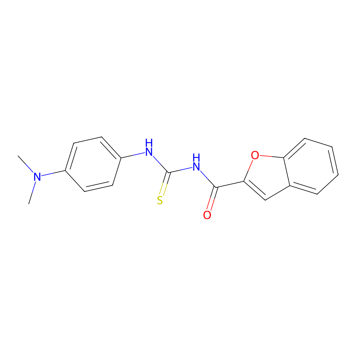 N-[[4-(dimethylamino)phenyl]carbamothioyl]-1-benzofuran-2-carboxamide molecular structure, CAS 428502-70-9