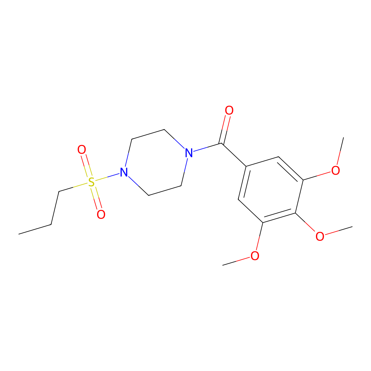(4-Propylsulfonylpiperazin-1-yl)-(3,4,5-trimethoxyphenyl)methanone molecular structure, CAS 428502-78-7