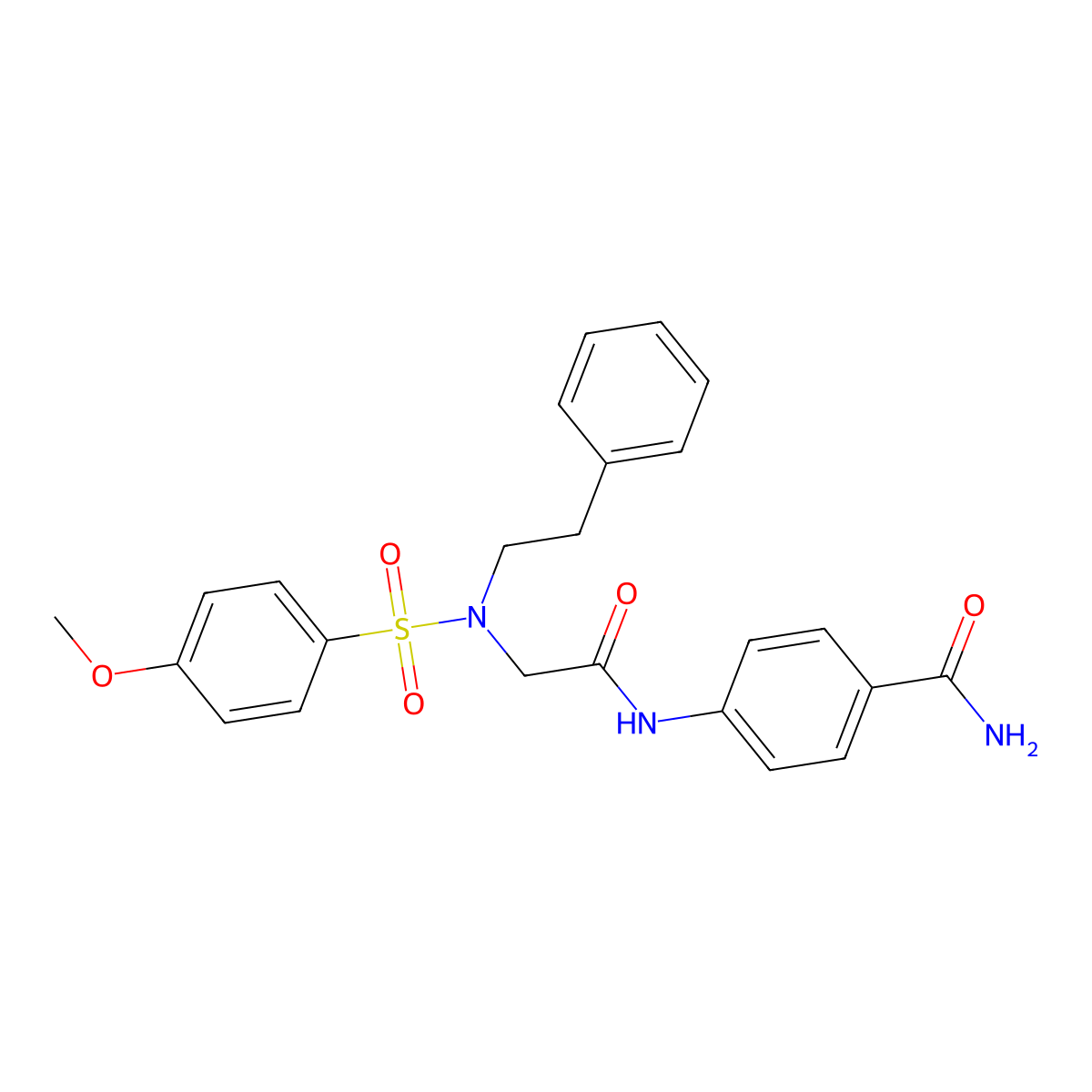 4-({N-[(4-methoxyphenyl)sulfonyl]-N-(2-phenylethyl)glycyl}amino)benzamide molecular structure, CAS 428502-79-8