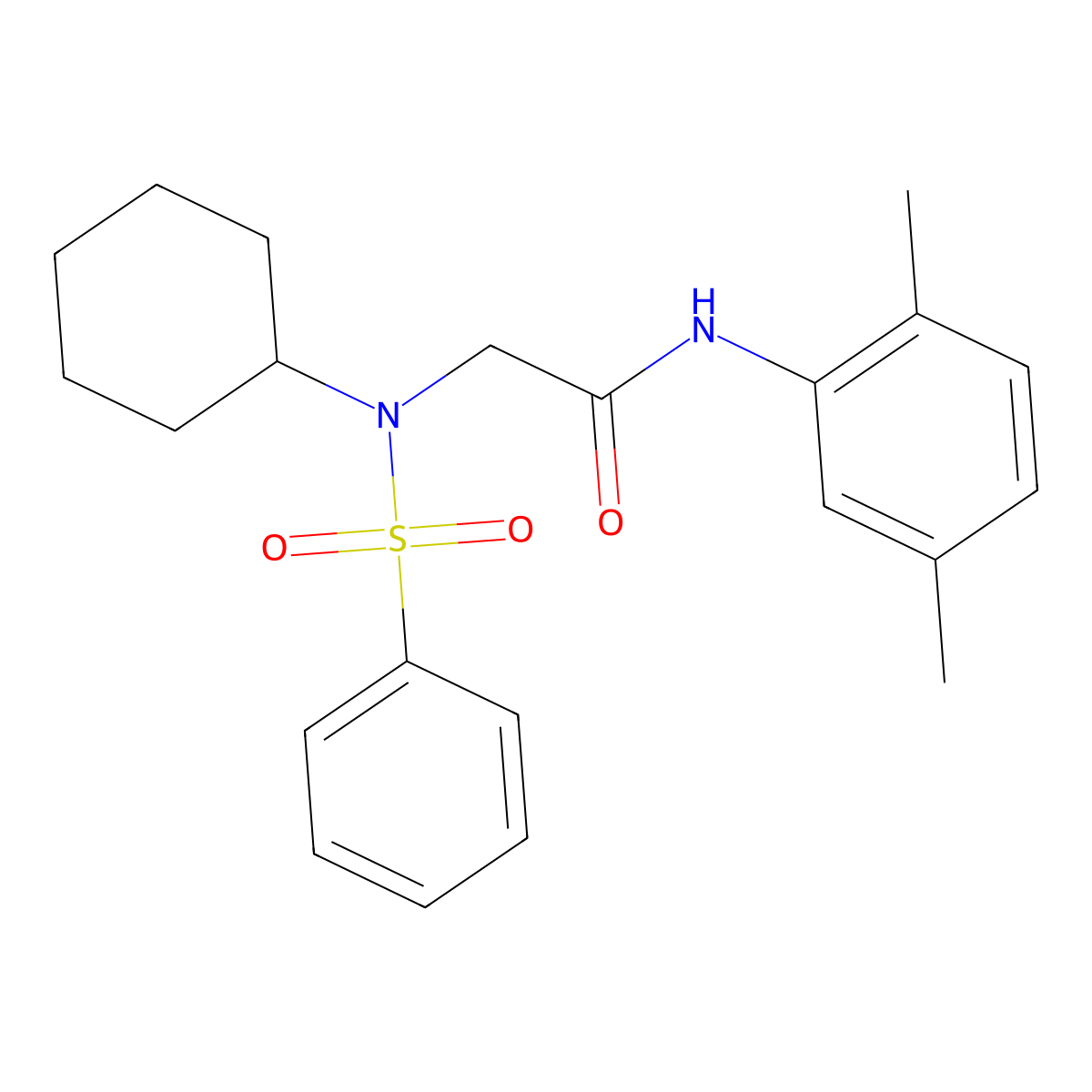 2-[benzenesulfonyl(cyclohexyl)amino]-N-(2,5-dimethylphenyl)acetamide molecular structure, CAS 428502-84-5
