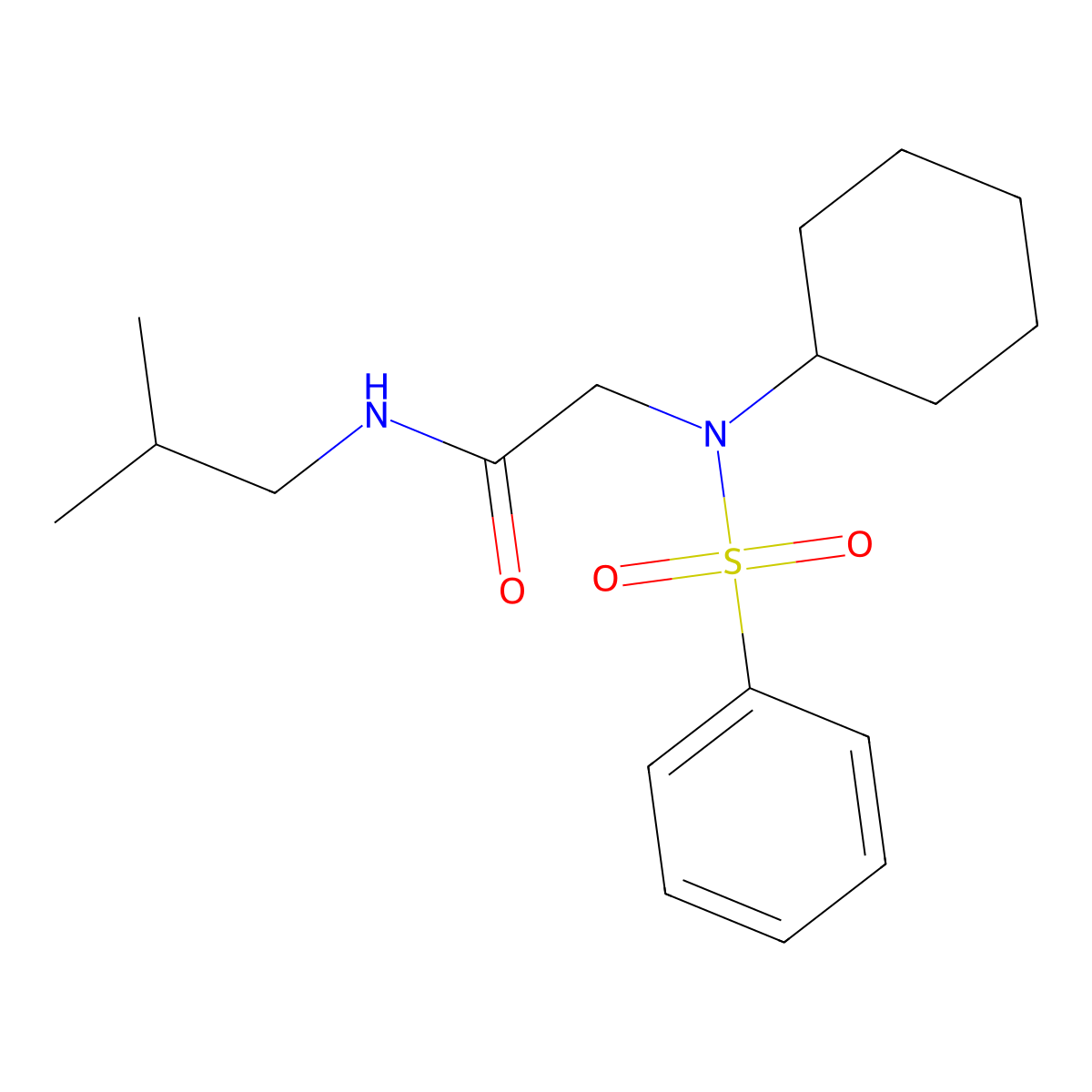 2-[benzenesulfonyl(cyclohexyl)amino]-N-(2-methylpropyl)acetamide molecular structure, CAS 428502-89-0
