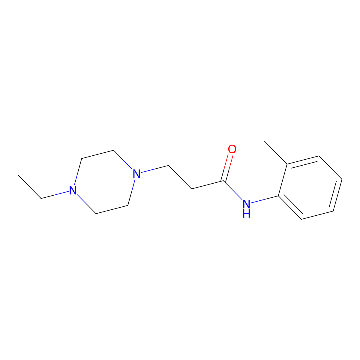 3-(4-ethylpiperazin-1-yl)-N-(2-methylphenyl)propanamide molecular structure, CAS 428502-98-1