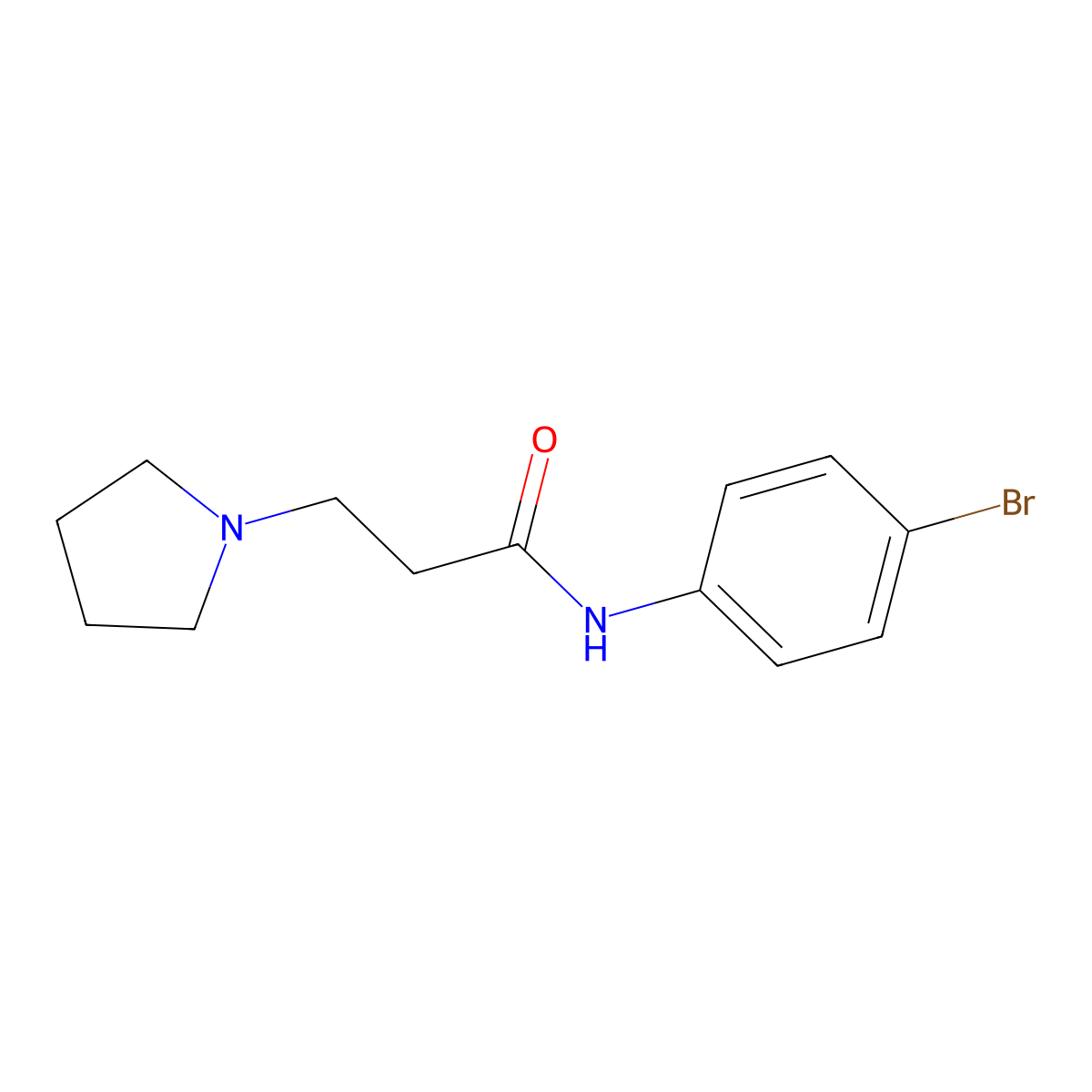N-(4-bromophenyl)-3-(1-pyrrolidinyl)propanamide molecular structure, CAS 428503-05-3