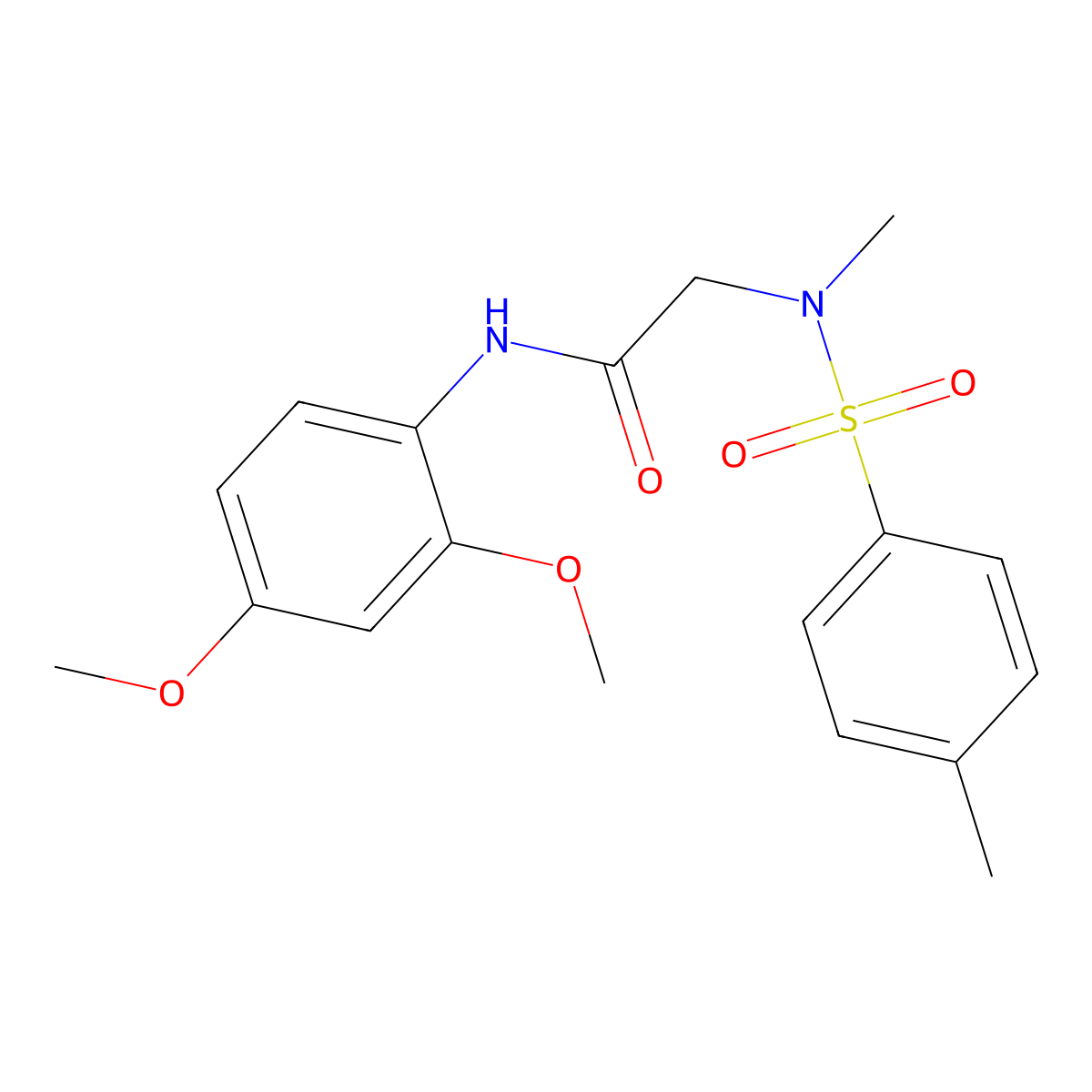 N-(2,4-dimethoxyphenyl)-2-[methyl-(4-methylphenyl)sulfonylamino]acetamide molecular structure, CAS 428503-10-0