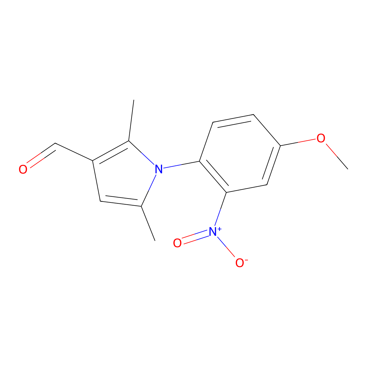 1-(4-methoxy-2-nitrophenyl)-2,5-dimethyl-1H-pyrrole-3-carbaldehyde molecular structure, CAS 428503-14-4