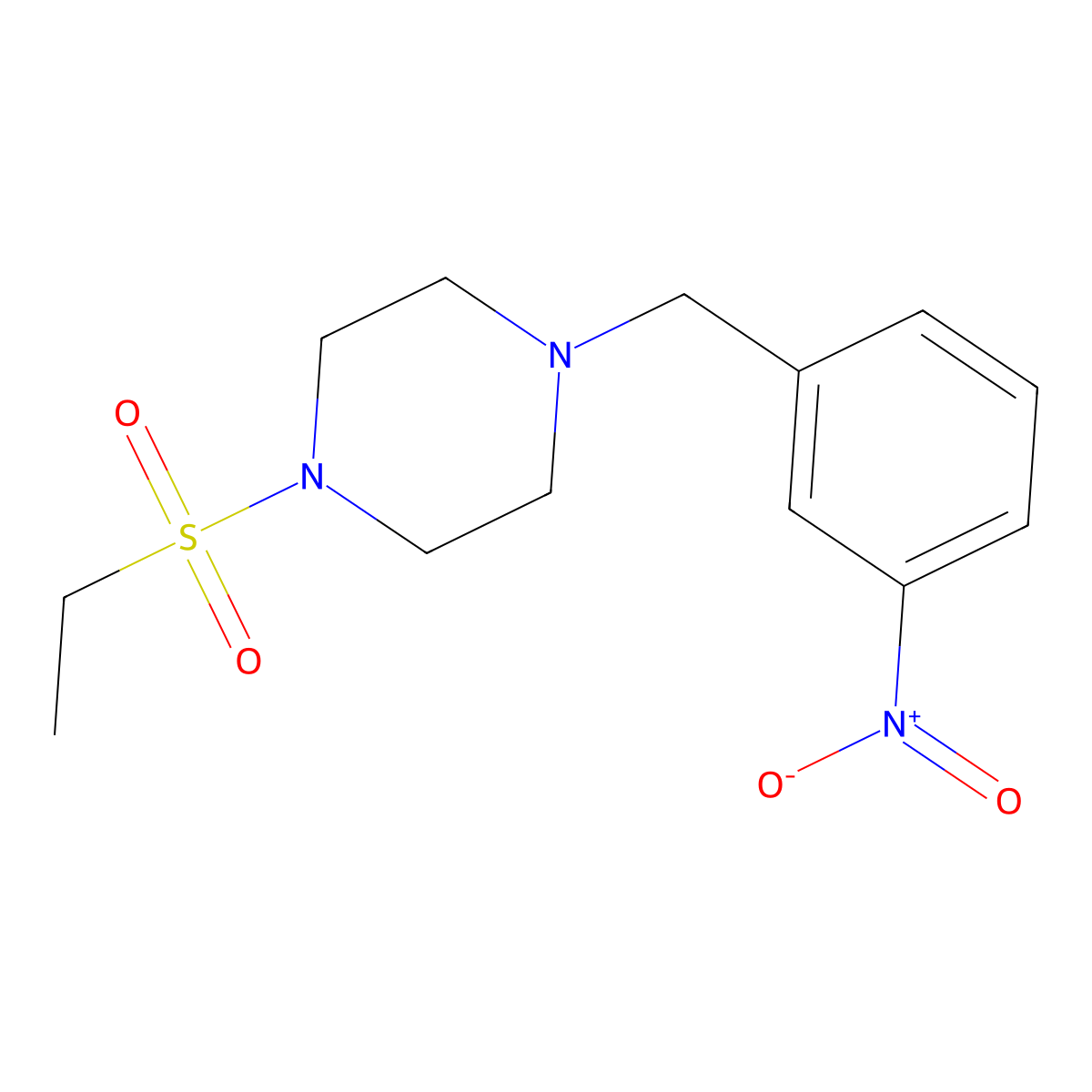 1-Ethylsulfonyl-4-[(3-nitrophenyl)methyl]piperazine molecular structure, CAS 428503-17-7
