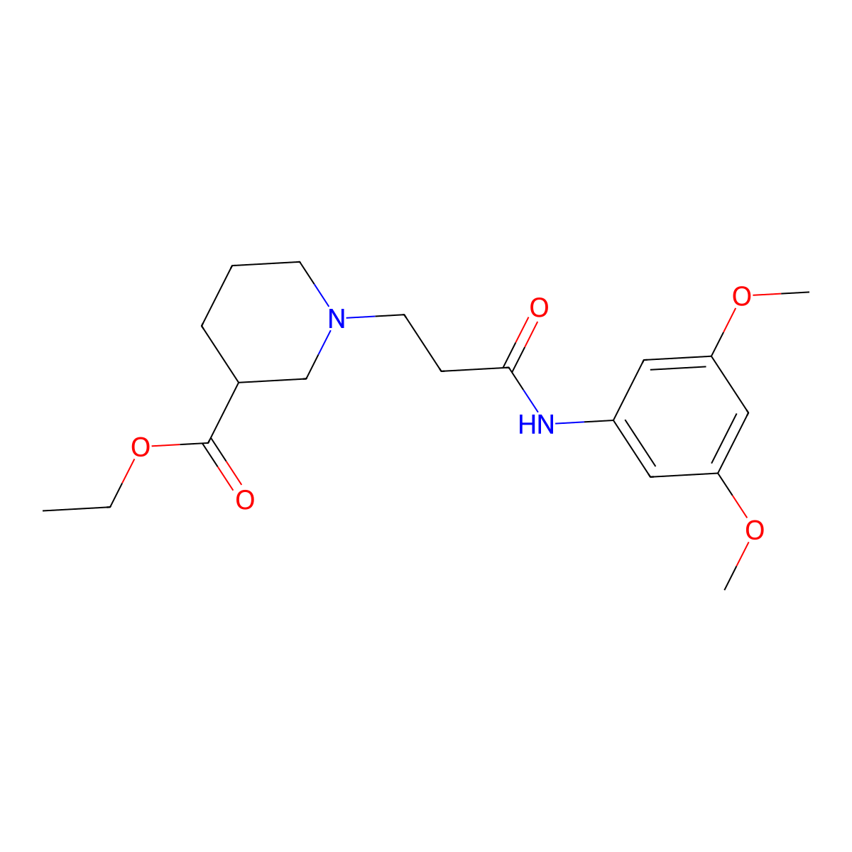 Ethyl 1-{3-[(3,5-dimethoxyphenyl)amino]-3-oxopropyl}piperidine-3-carboxylate molecular structure, CAS 428503-18-8