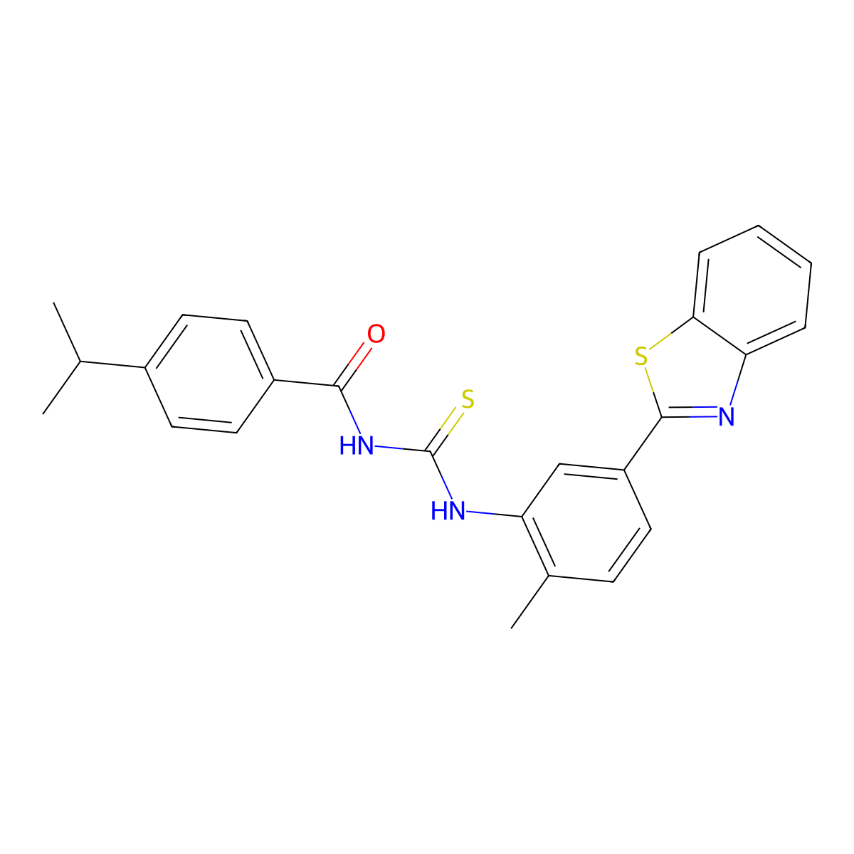 N-[[5-(1,3-benzothiazol-2-yl)-2-methylphenyl]carbamothioyl]-4-propan-2-ylbenzamide molecular structure, CAS 428503-24-6