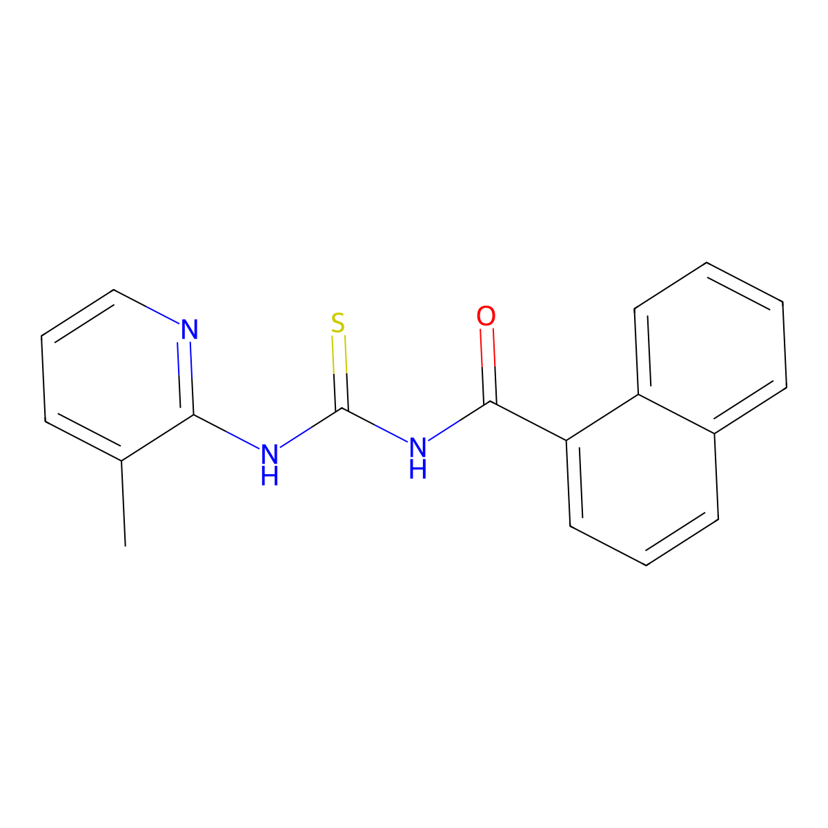N-[(3-methylpyridin-2-yl)carbamothioyl]naphthalene-1-carboxamide molecular structure, CAS 428503-28-0