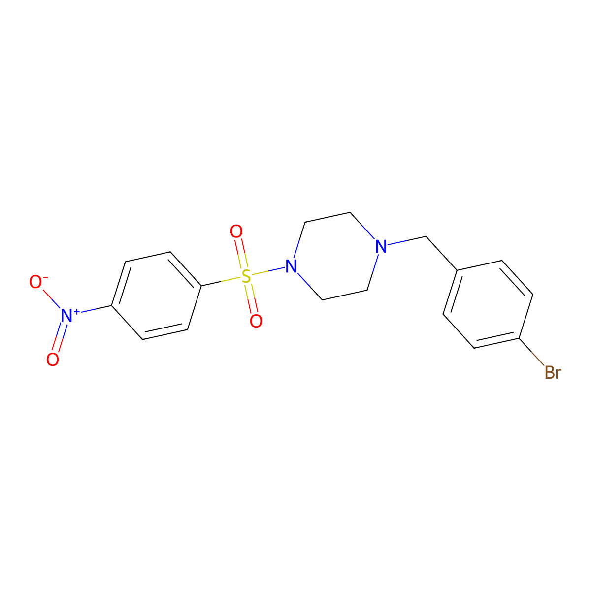 1-(4-Bromobenzyl)-4-[(4-nitrophenyl)sulfonyl]piperazine molecular structure, CAS 428503-29-1