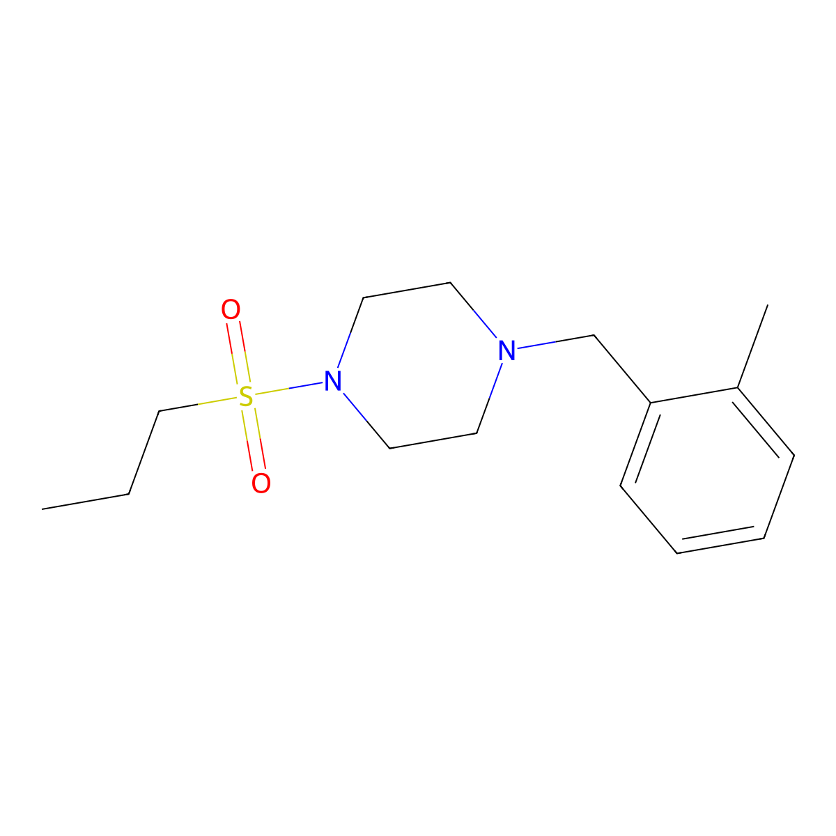 1-(2-Methylbenzyl)-4-(propylsulfonyl)piperazine molecular structure, CAS 428503-31-5