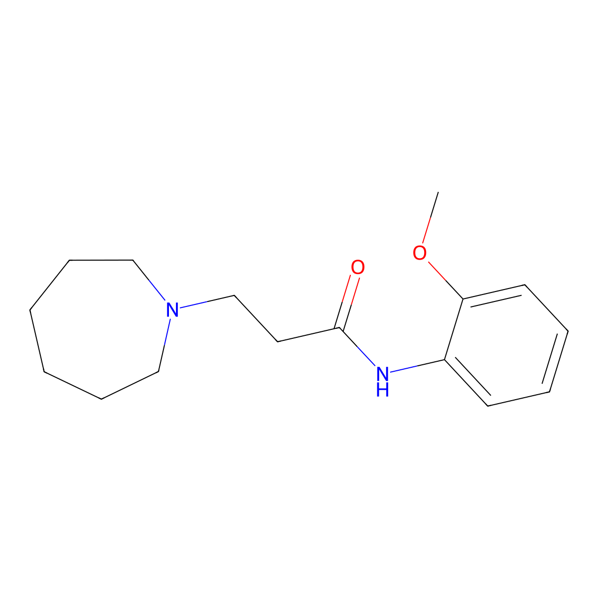 3-(azepan-1-yl)-N-(2-methoxyphenyl)propanamide molecular structure, CAS 428503-33-7