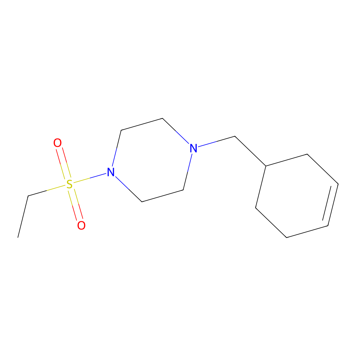 1-(Cyclohex-3-en-1-ylmethyl)-4-ethylsulfonylpiperazine molecular structure, CAS 428503-42-8