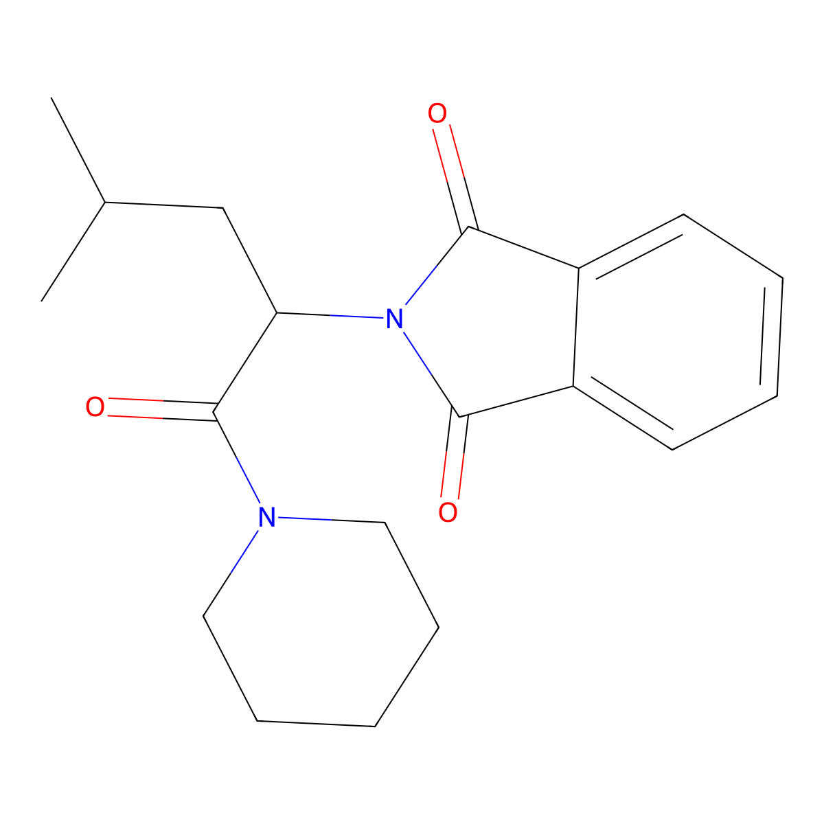 2-(4-Methyl-1-oxo-1-piperidin-1-ylpentan-2-yl)isoindole-1,3-dione molecular structure, CAS 428503-50-8