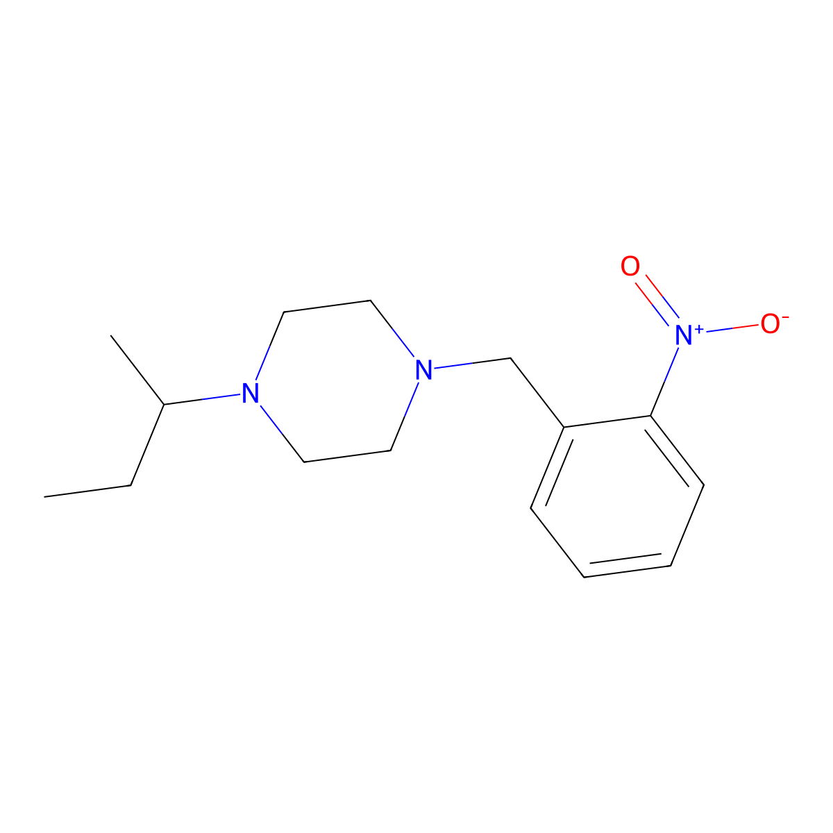 1-(Butan-2-yl)-4-(2-nitrobenzyl)piperazine molecular structure, CAS 428503-51-9
