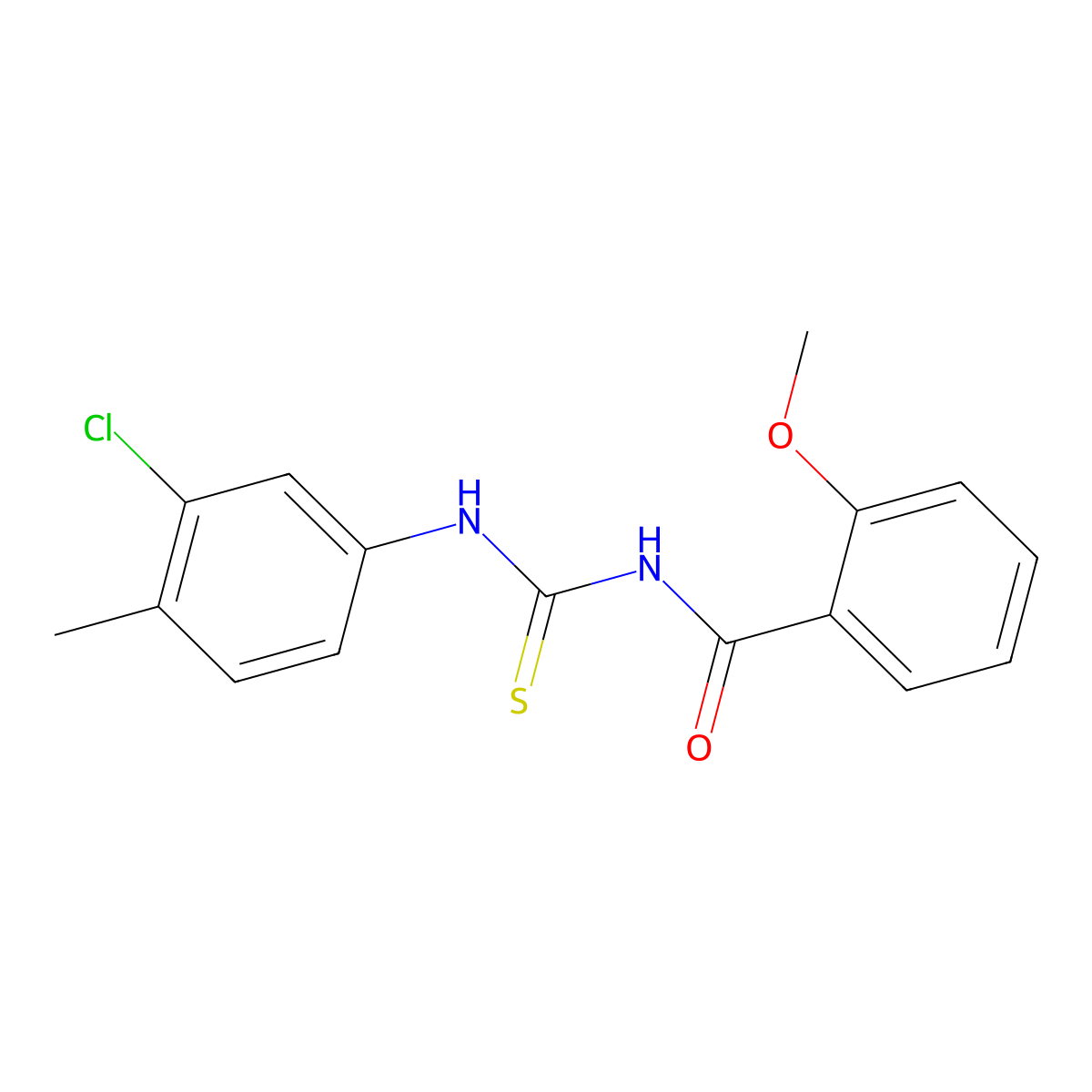 N-[(3-chloro-4-methylphenyl)carbamothioyl]-2-methoxybenzamide molecular structure, CAS 428503-56-4