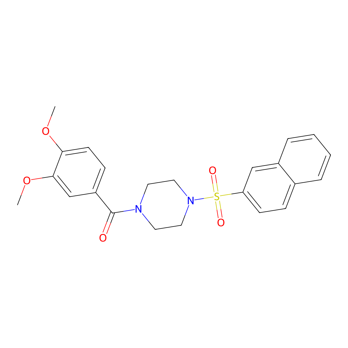 (3,4-Dimethoxyphenyl)-(4-naphthalen-2-ylsulfonylpiperazin-1-yl)methanone molecular structure, CAS 428503-61-1