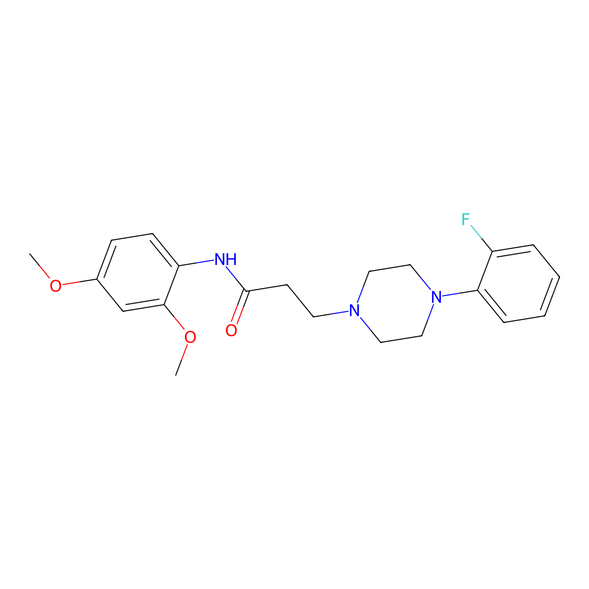 N-(2,4-dimethoxyphenyl)-3-[4-(2-fluorophenyl)piperazin-1-yl]propanamide molecular structure, CAS 428503-62-2