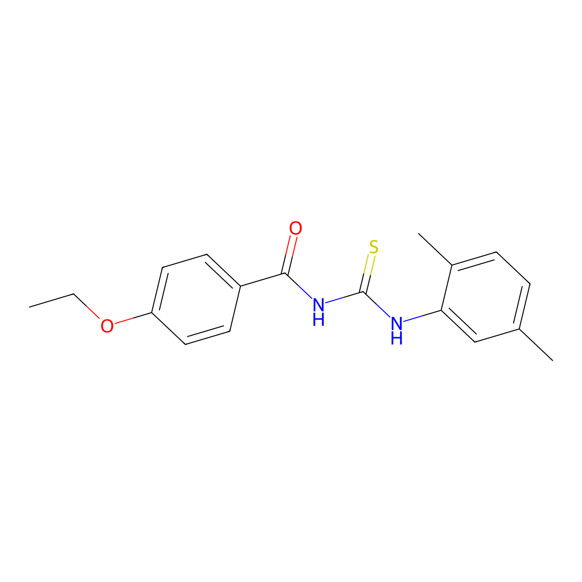 N-[(2,5-dimethylphenyl)carbamothioyl]-4-ethoxybenzamide molecular structure, CAS 428503-72-4