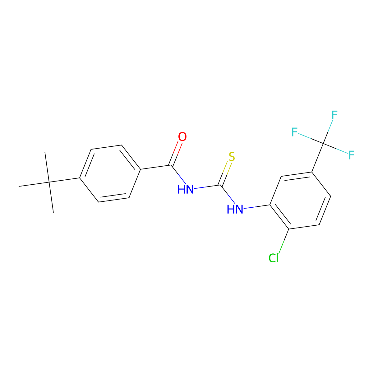 4-tert-butyl-N-{[2-chloro-5-(trifluoromethyl)phenyl]carbamothioyl}benzamide molecular structure, CAS 428503-83-7