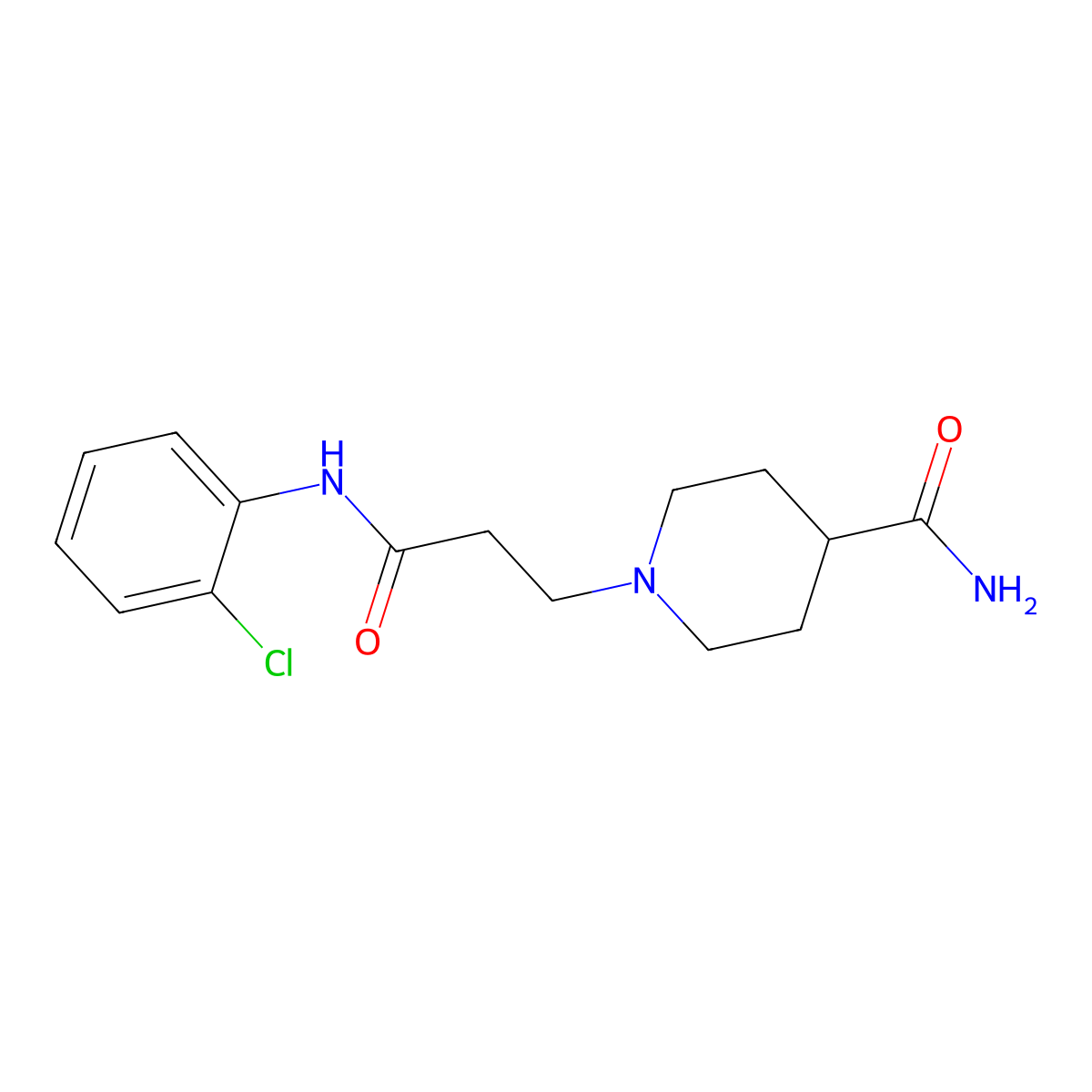 1-[3-(2-Chloroanilino)-3-oxopropyl]-4-piperidinecarboxamide molecular structure, CAS 428504-03-4