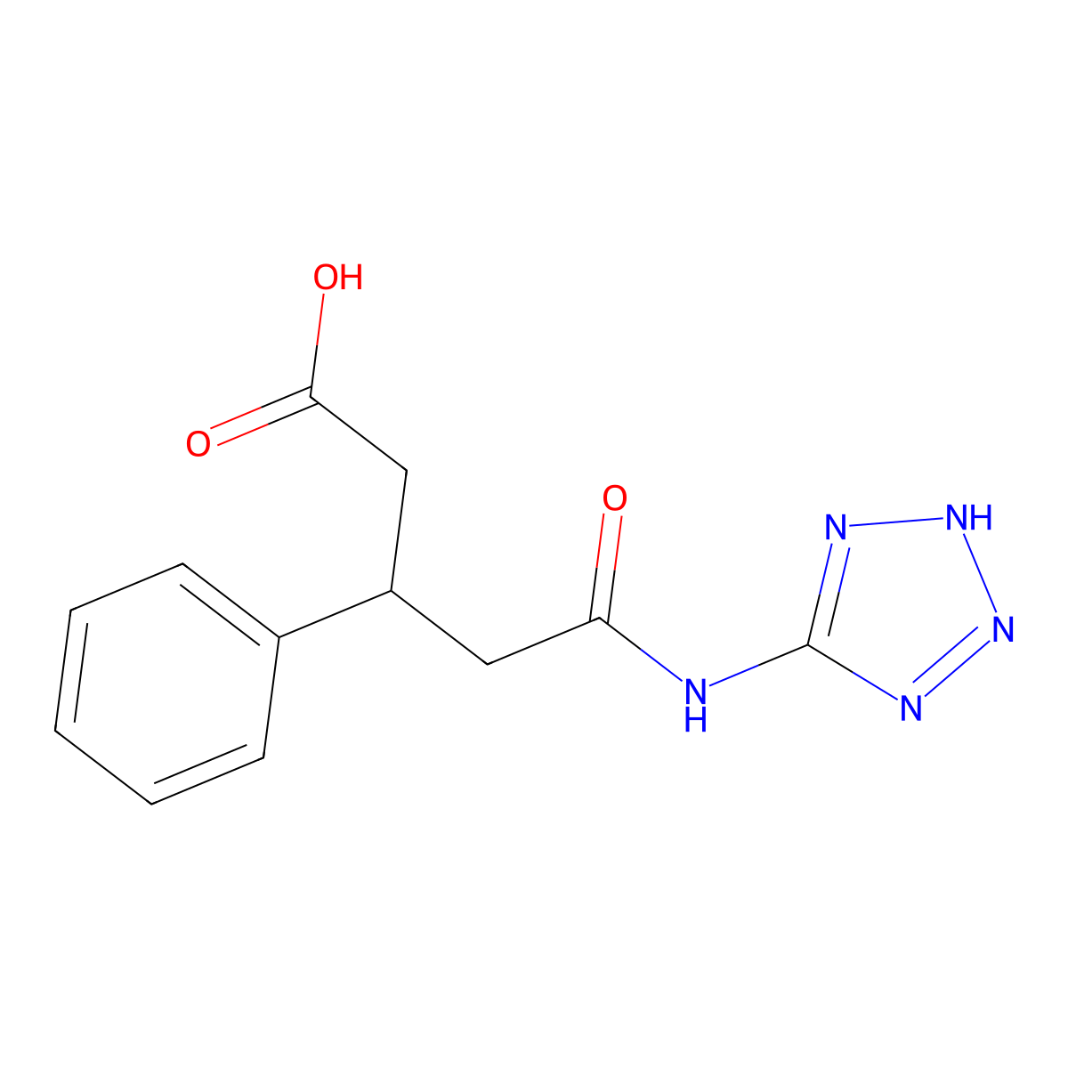 3-Phenyl-4-(1H-tetrazol-5-ylcarbamoyl)-butyric acid molecular structure, CAS 428504-04-5