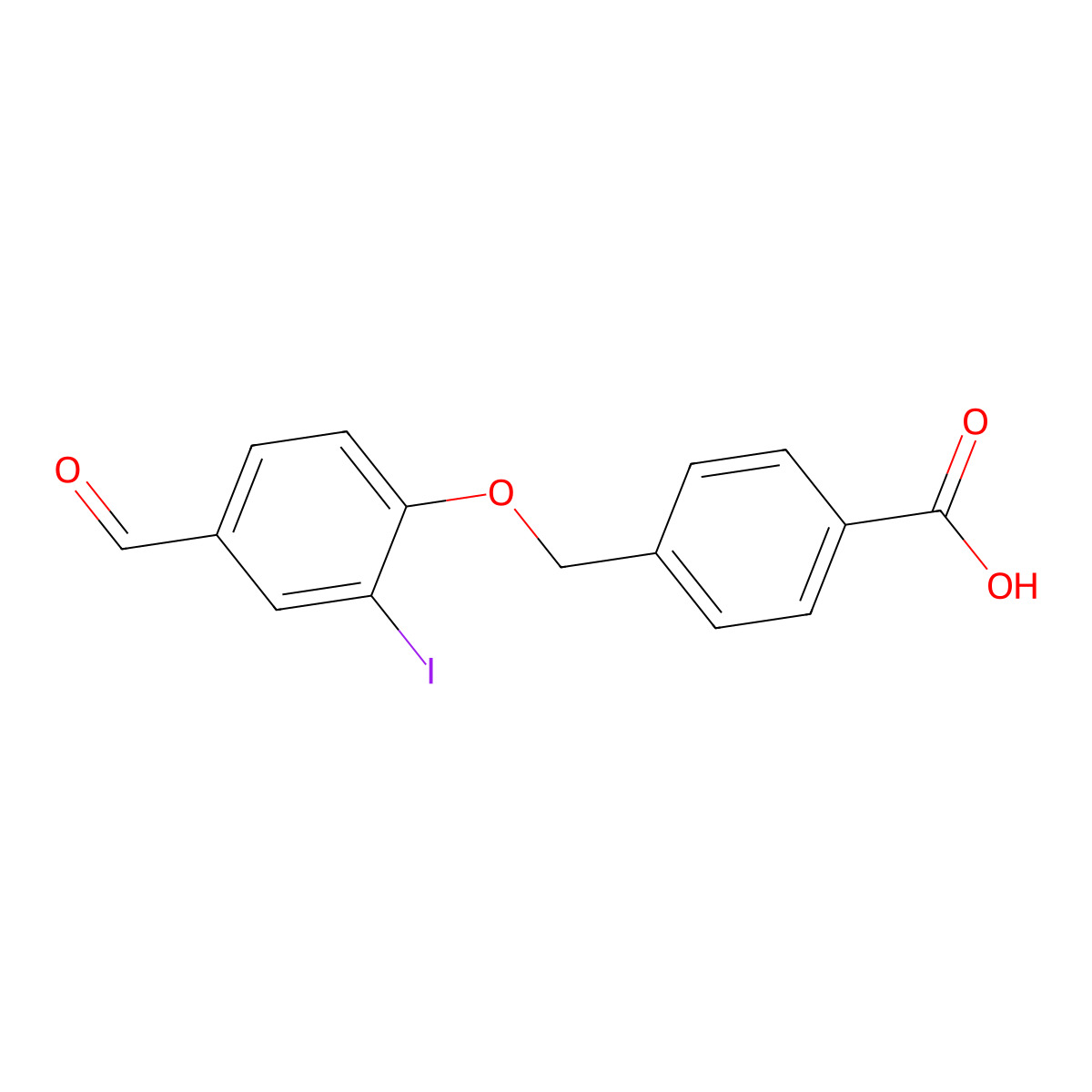 4-[(4-Formyl-2-iodophenoxy)methyl]benzoic acid molecular structure, CAS 428504-05-6