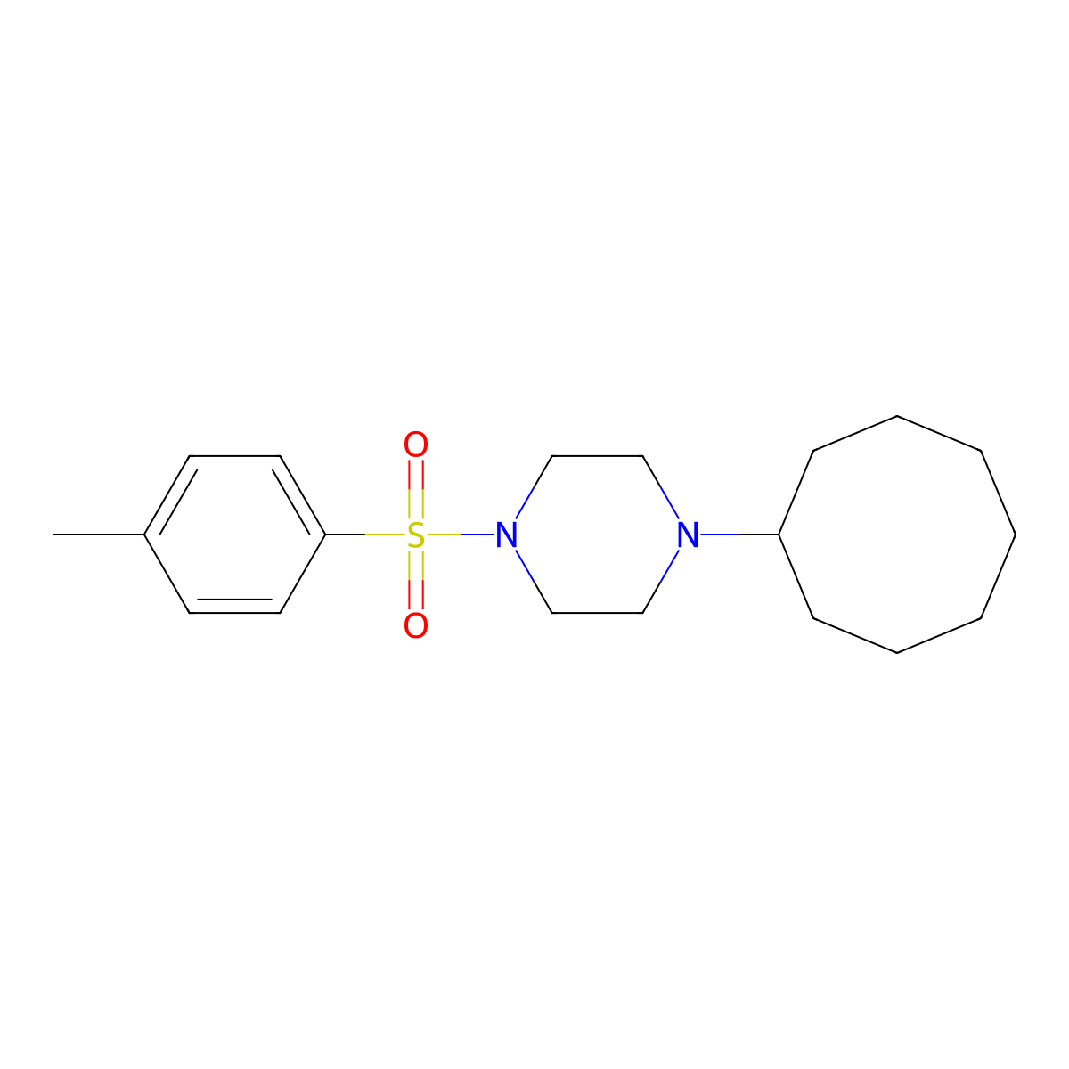 1-Cyclooctyl-4-(4-methylphenyl)sulfonylpiperazine molecular structure, CAS 428504-06-7