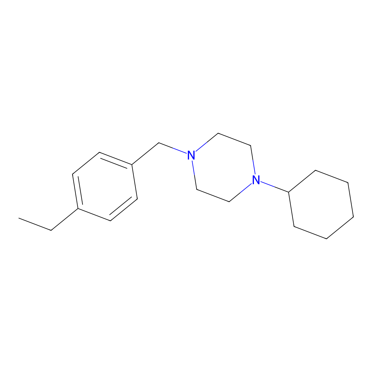 1-Cyclohexyl-4-[(4-ethylphenyl)methyl]piperazine molecular structure, CAS 428504-08-9