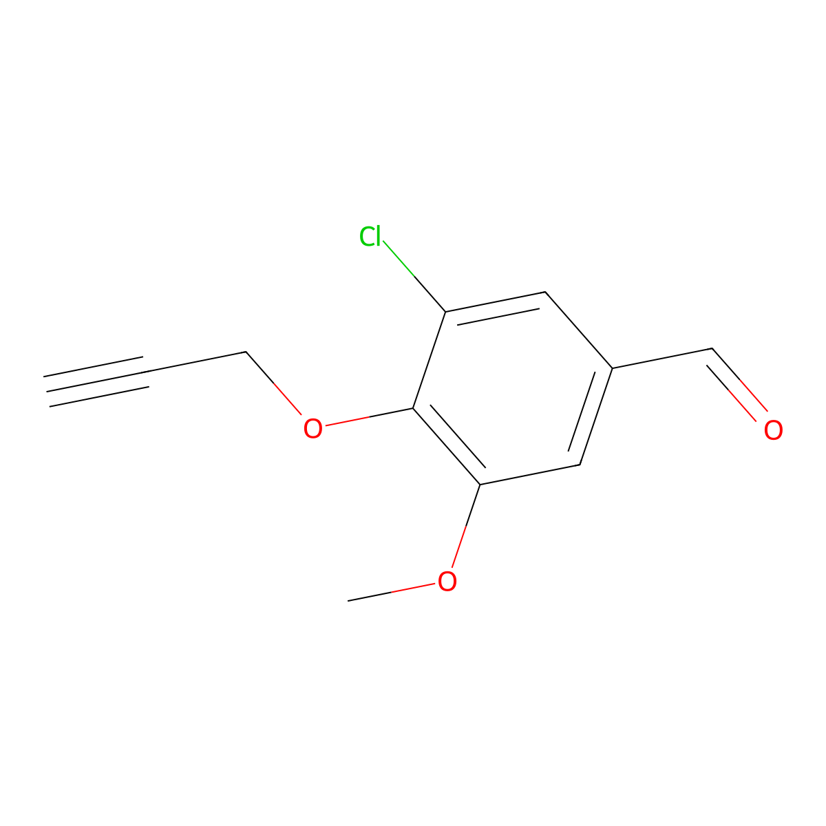 3-Chloro-5-methoxy-4-(prop-2-yn-1-yloxy)benzaldehyde molecular structure, CAS 428504-19-2
