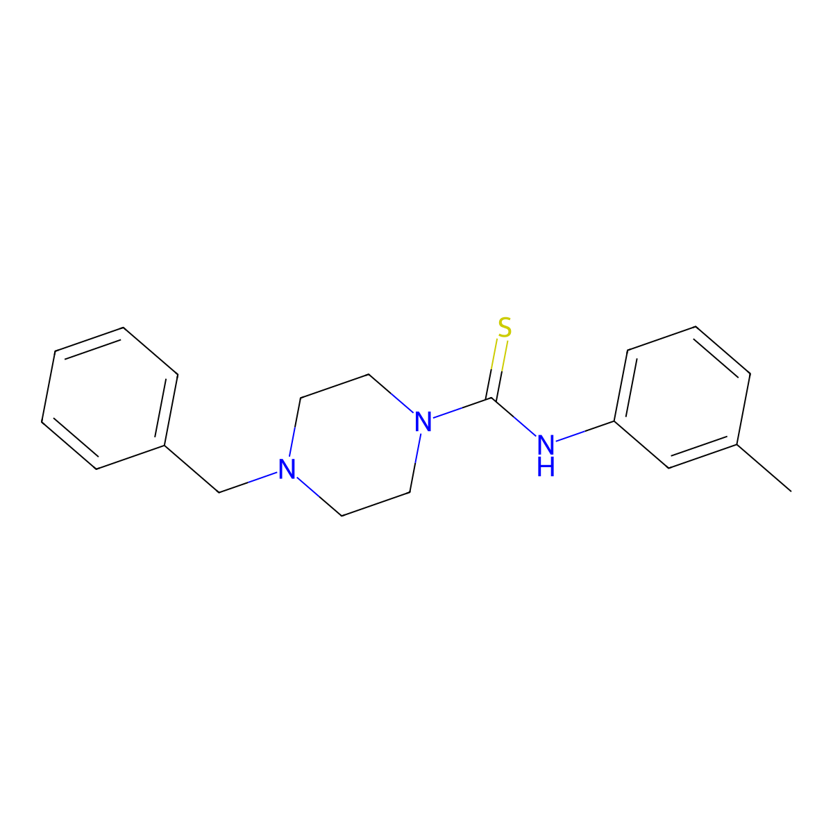 4-benzyl-N-(3-methylphenyl)piperazine-1-carbothioamide molecular structure, CAS 428504-23-8