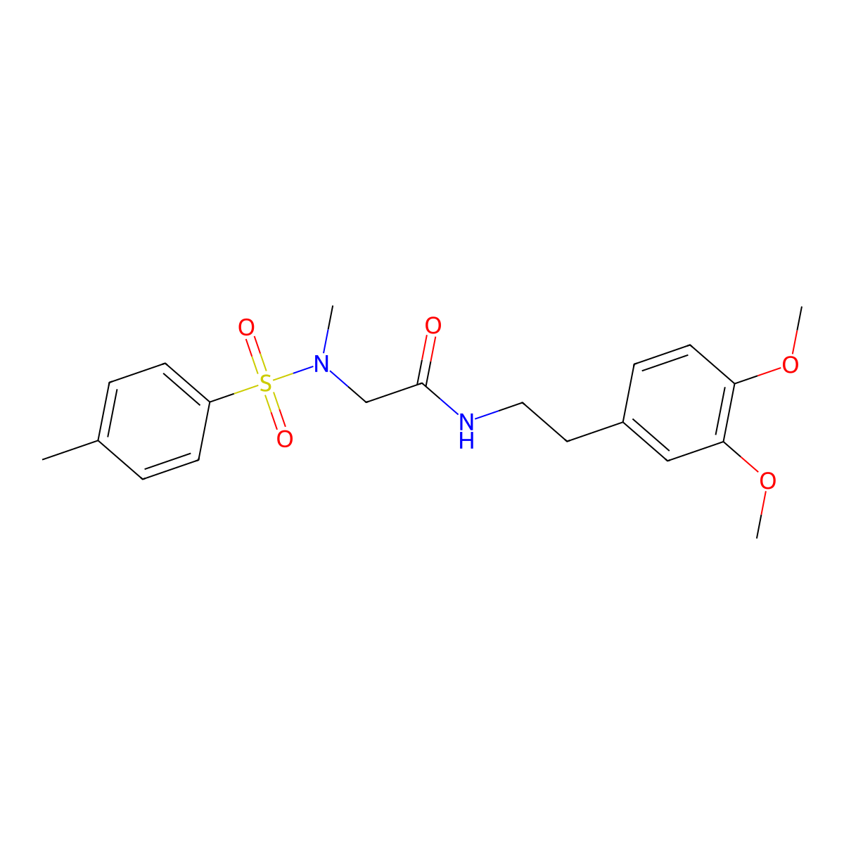 N-[2-(3,4-dimethoxyphenyl)ethyl]-2-[methyl-(4-methylphenyl)sulfonylamino]acetamide molecular structure, CAS 428504-42-1