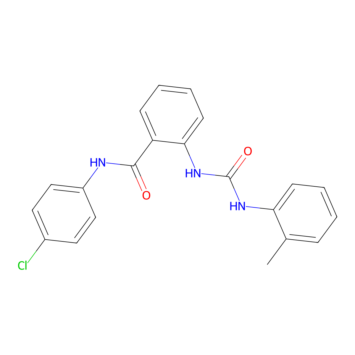 N-(4-chlorophenyl)-2-[(2-methylphenyl)carbamoylamino]benzamide molecular structure, CAS 428504-43-2