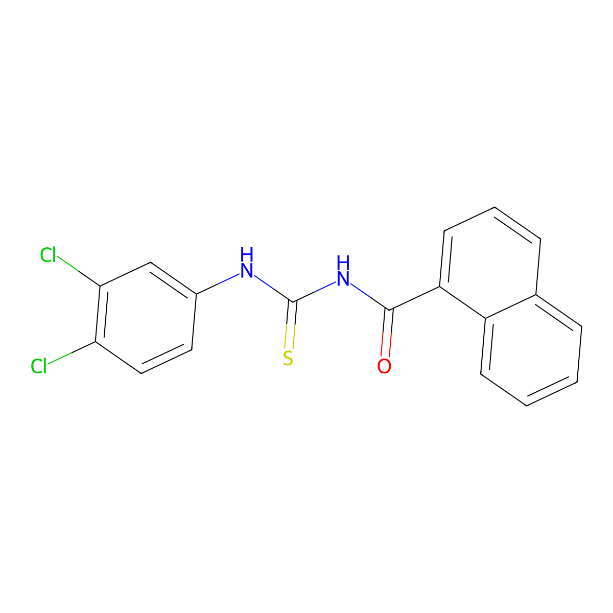 N-[(3,4-dichlorophenyl)carbamothioyl]naphthalene-1-carboxamide molecular structure, CAS 428504-44-3