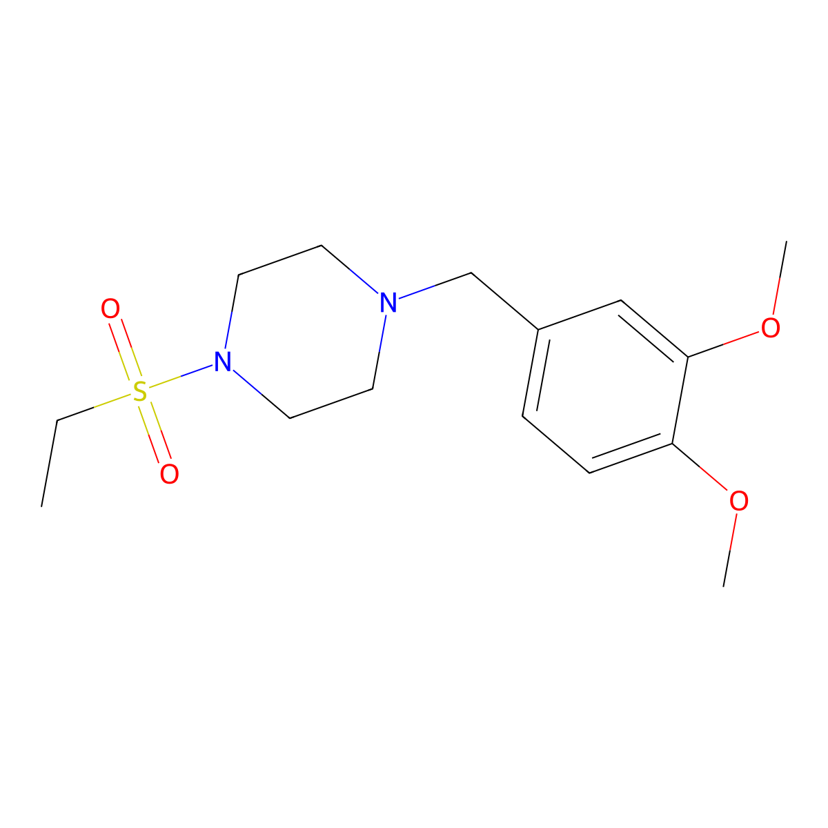 1-(3,4-Dimethoxybenzyl)-4-(ethylsulfonyl)piperazine molecular structure, CAS 428504-45-4