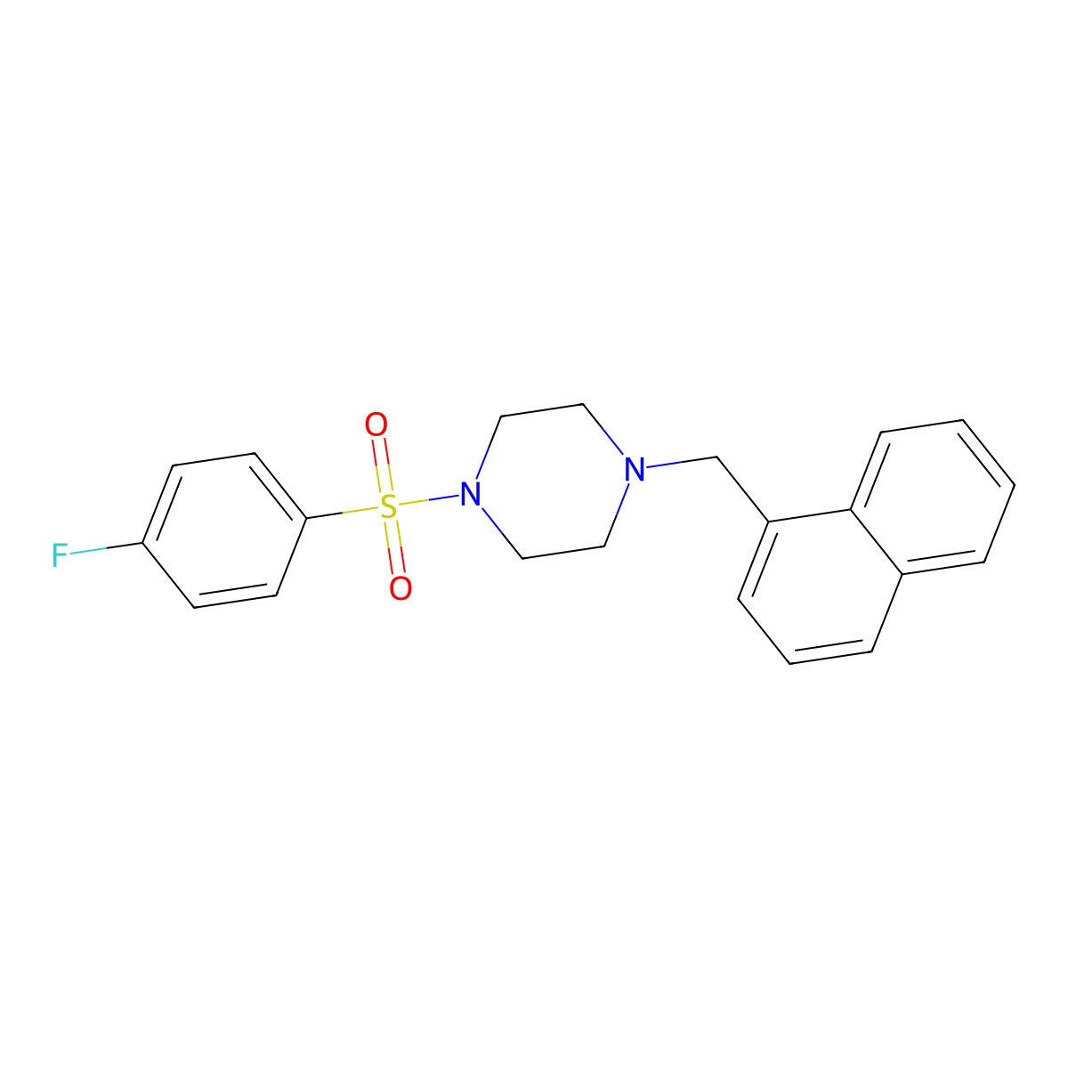 1-(4-Fluorophenyl)sulfonyl-4-(naphthalen-1-ylmethyl)piperazine molecular structure, CAS 428504-47-6