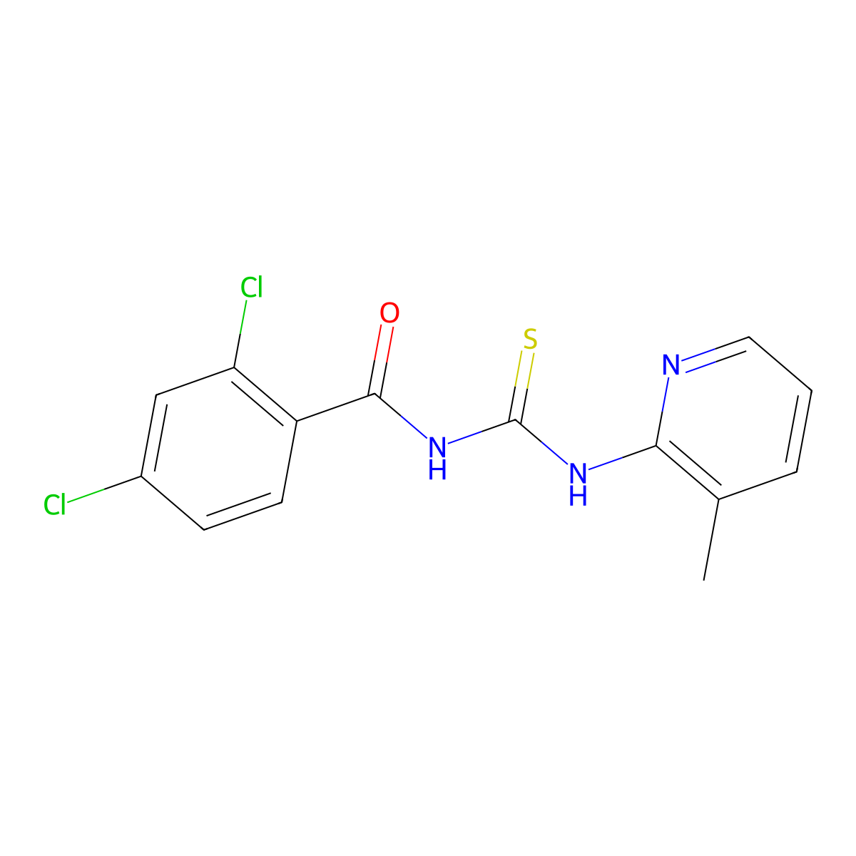 2,4-dichloro-N-[(3-methylpyridin-2-yl)carbamothioyl]benzamide molecular structure, CAS 428504-48-7