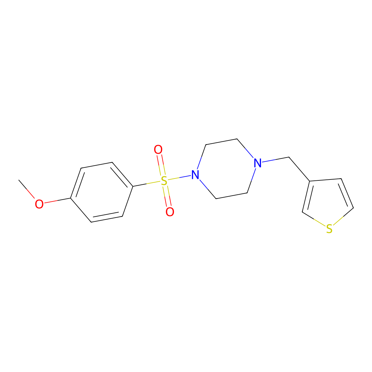 1-[(4-Methoxyphenyl)sulfonyl]-4-(3-thienylmethyl)piperazine molecular structure, CAS 428504-50-1