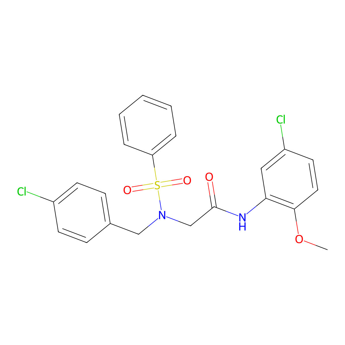 2-[benzenesulfonyl-[(4-chlorophenyl)methyl]amino]-N-(5-chloro-2-methoxyphenyl)acetamide molecular structure, CAS 428504-56-7