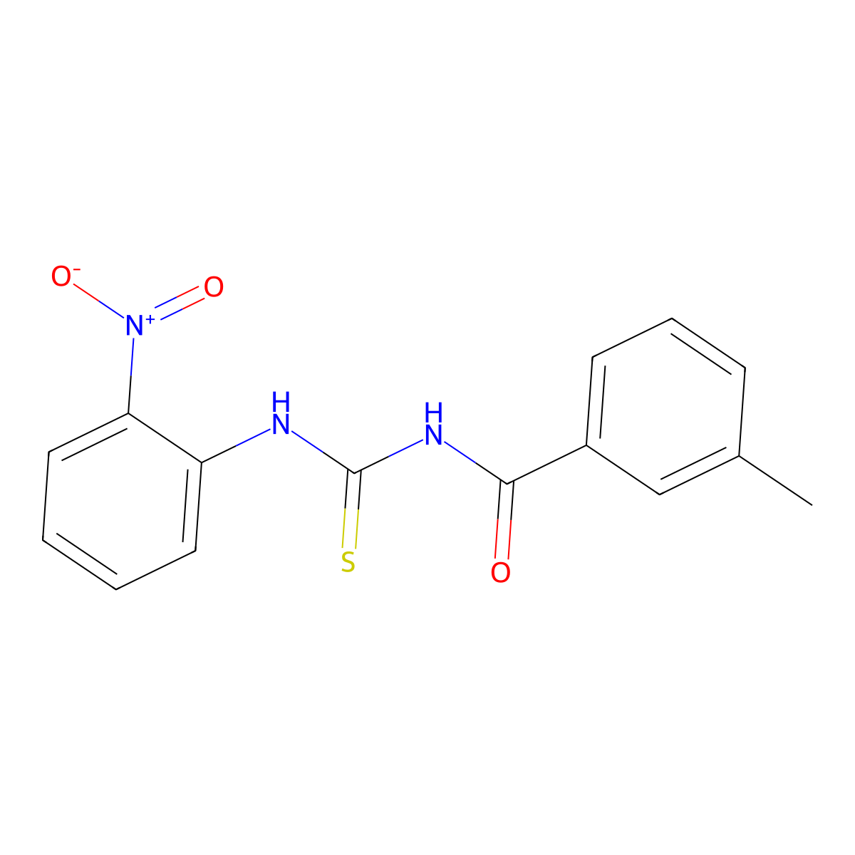 3-methyl-N-[(2-nitrophenyl)carbamothioyl]benzamide molecular structure, CAS 428504-61-4